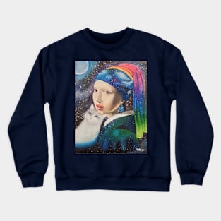 Mulher com brinco de pérola Crewneck Sweatshirt